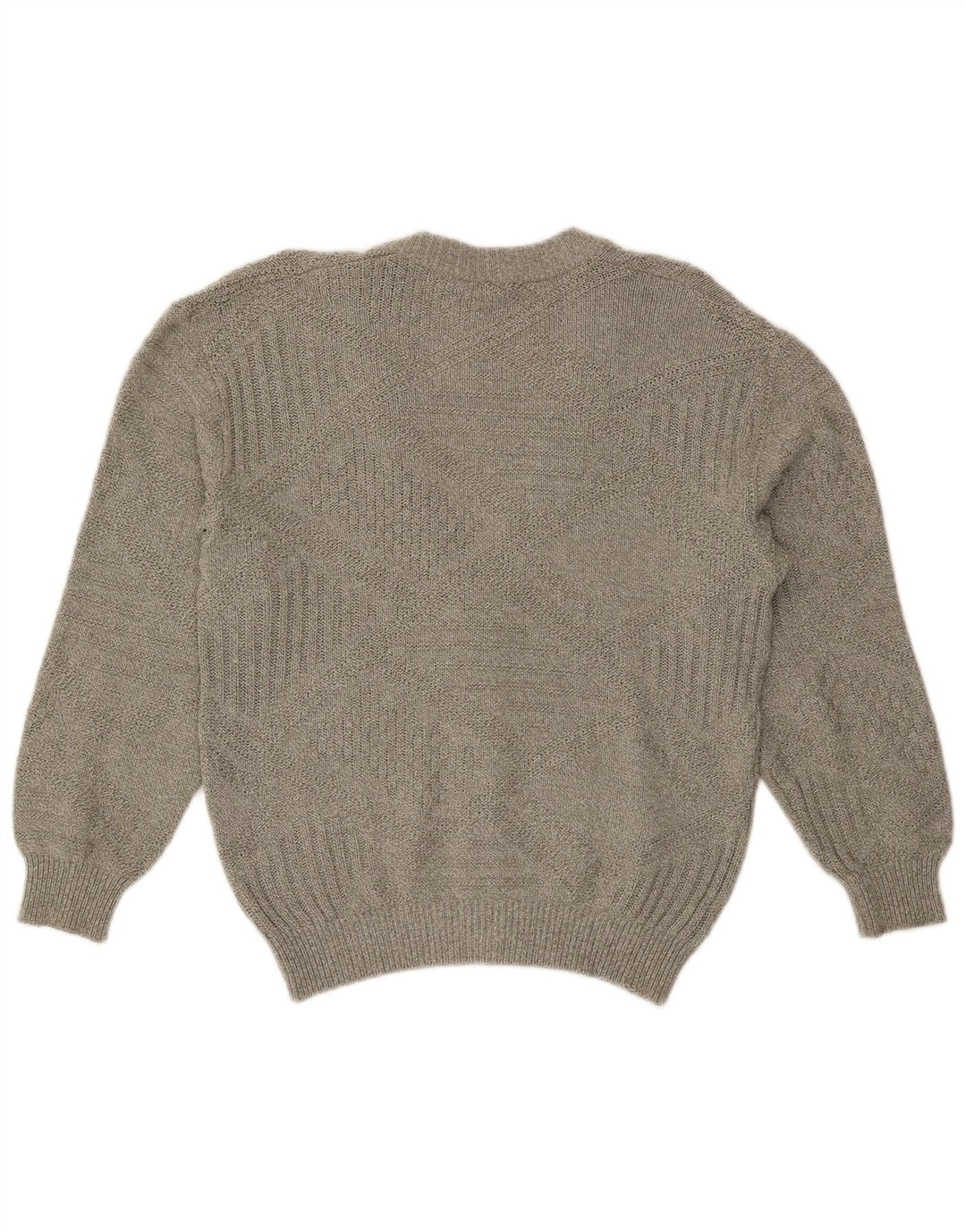 Vintage hombres Cardigan suéter IT 50 gris grande