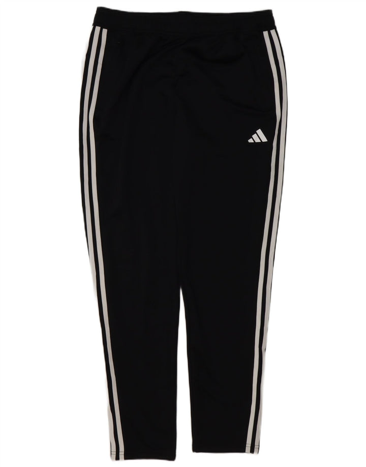 ADIDAS Mens Regular Fit Tracksuit Trousers Large Black Polyester