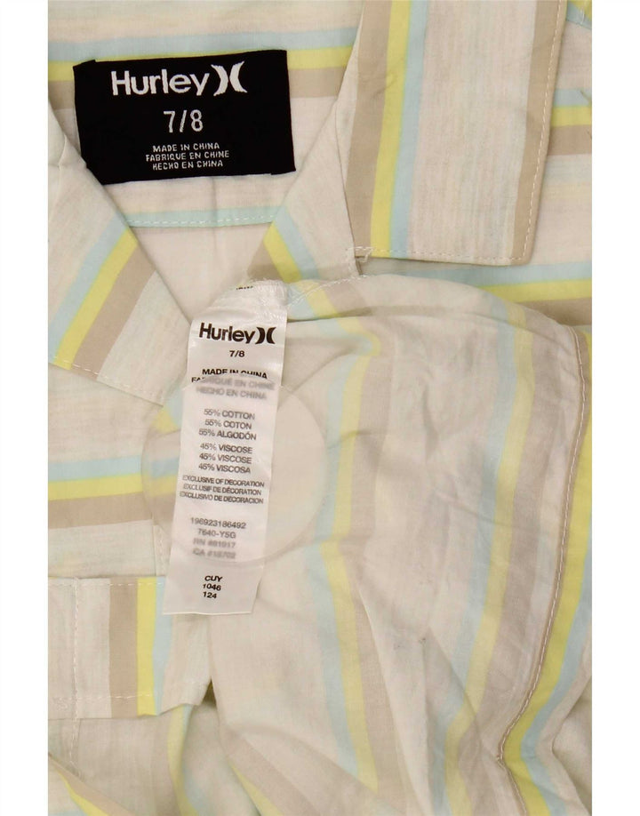 Hurley Camisa Manga Corta Niño 7-8 Años Algodón Rayas Multicolor