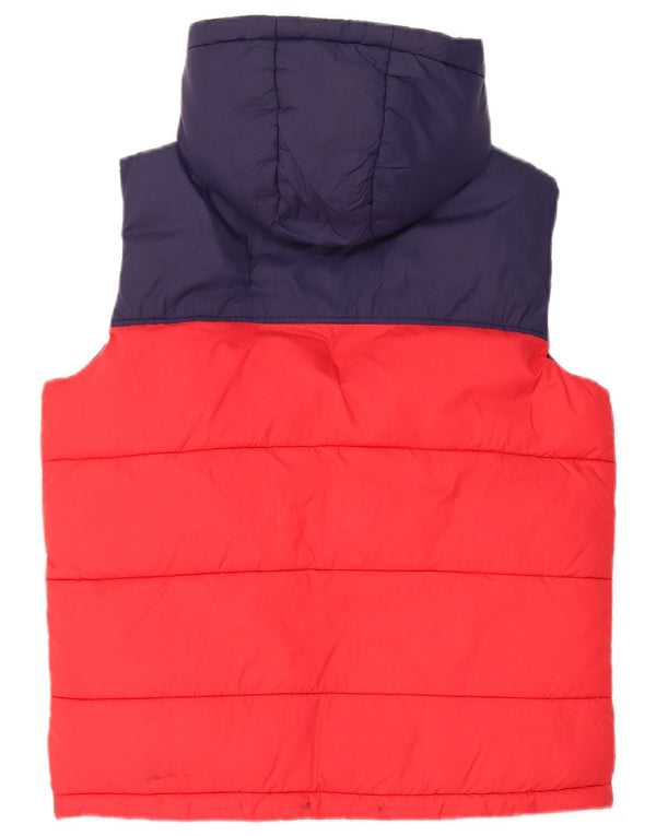 Timberland Chaleco acolchado con capucha para niños 13-14 años Small Rojo Colorblock Nylon