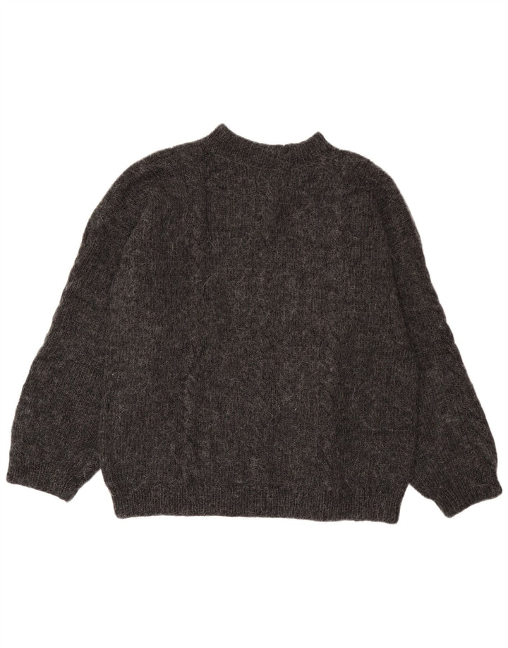 Vintage hombres tortuga cuello jumper suéter grande gris