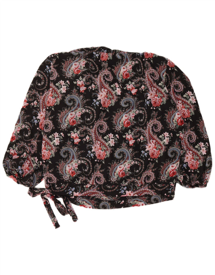 Blusa vintage para mujer Top IT 50 XL Negro Paisley