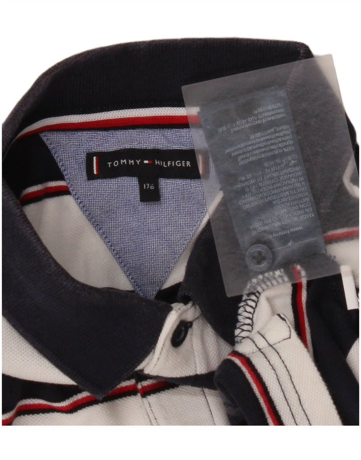 TOMMY HILFIGER Polo para niño 15-16 años Algodón de rayas azul marino