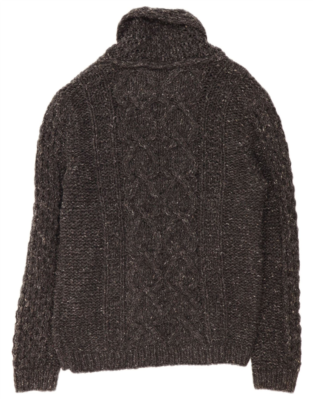 DIESEL Jersey tipo cárdigan de lana moteada gris grande para hombre