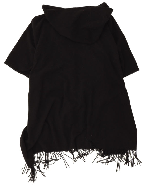 Poncho con capucha para mujer Easy Comfort, talla única, lana negra