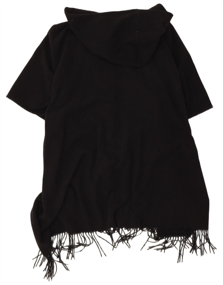 Poncho con capucha para mujer Easy Comfort, talla única, lana negra