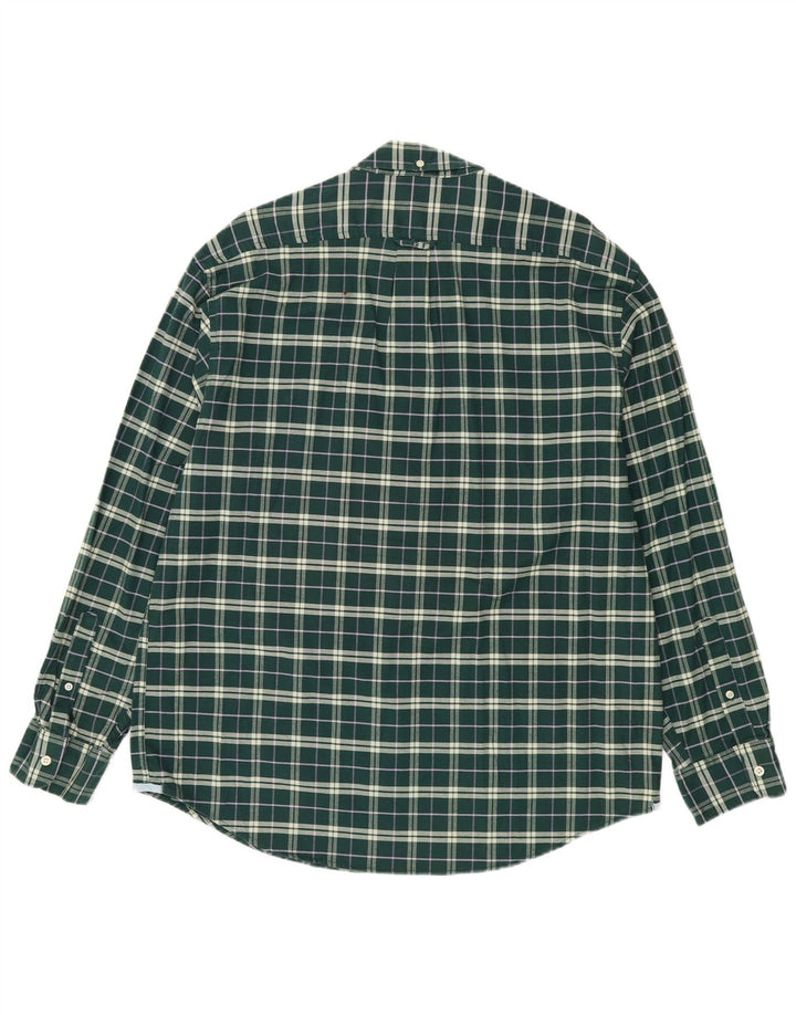 Izod Camisa Stretch Hombre XL Algodón Cuadros Verdes