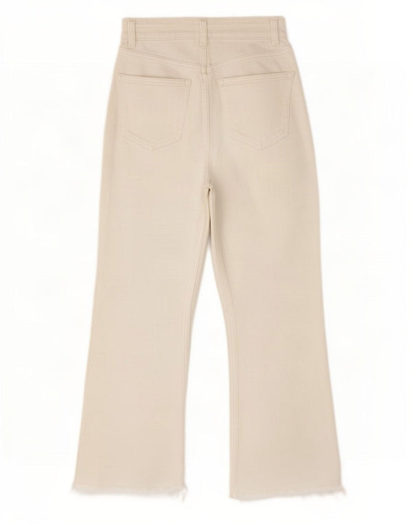 Vaqueros Zara Mujer Crop Bootcut EU 34 2XS W24 L25 Blanco