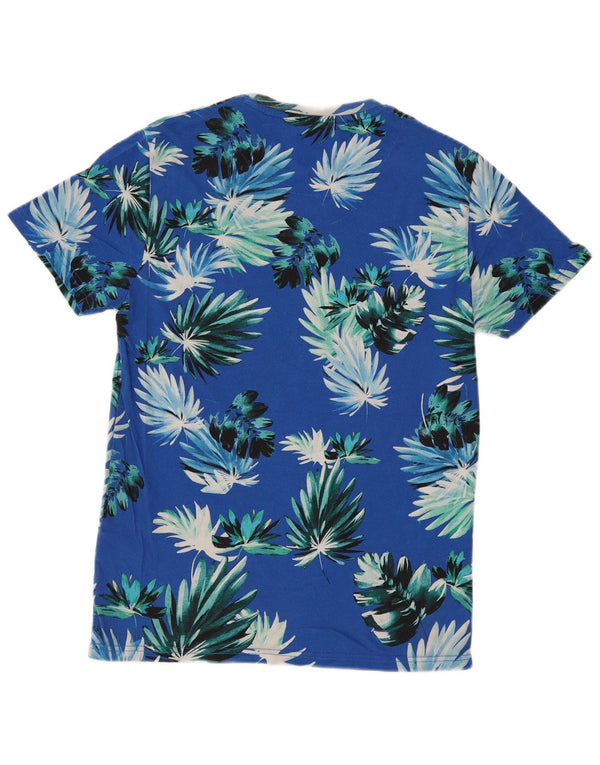 Superdry Camiseta con gráfico gráfico para hombre, talla grande, azul, floral, hawaiano