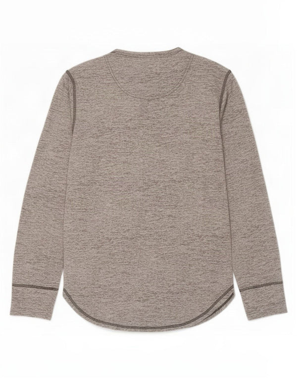 Camiseta Hollister Hombre Manga Larga Algodón Moteado Gris Pequeño