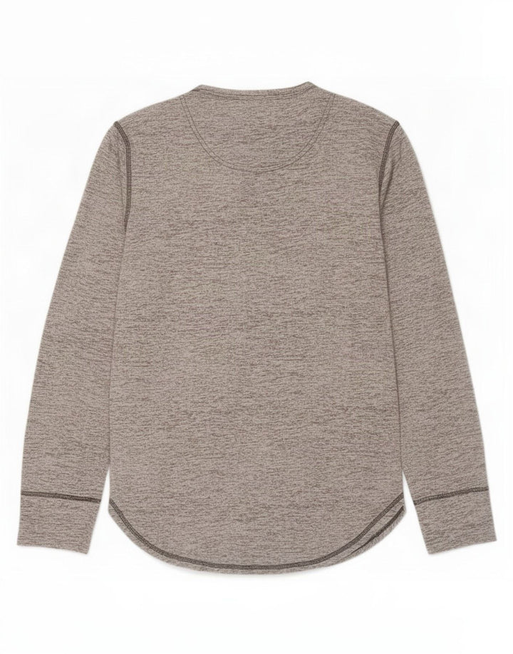 Camiseta Hollister Hombre Manga Larga Algodón Moteado Gris Pequeño