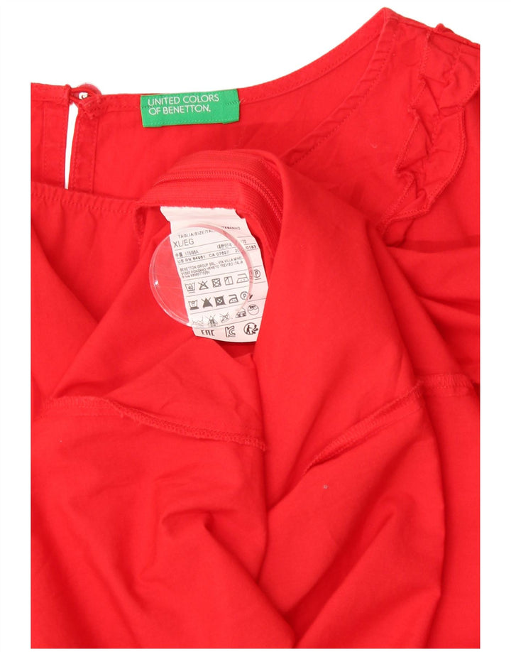 BENETTON Blusa sin mangas para mujer UK 40 XL Algodón rojo