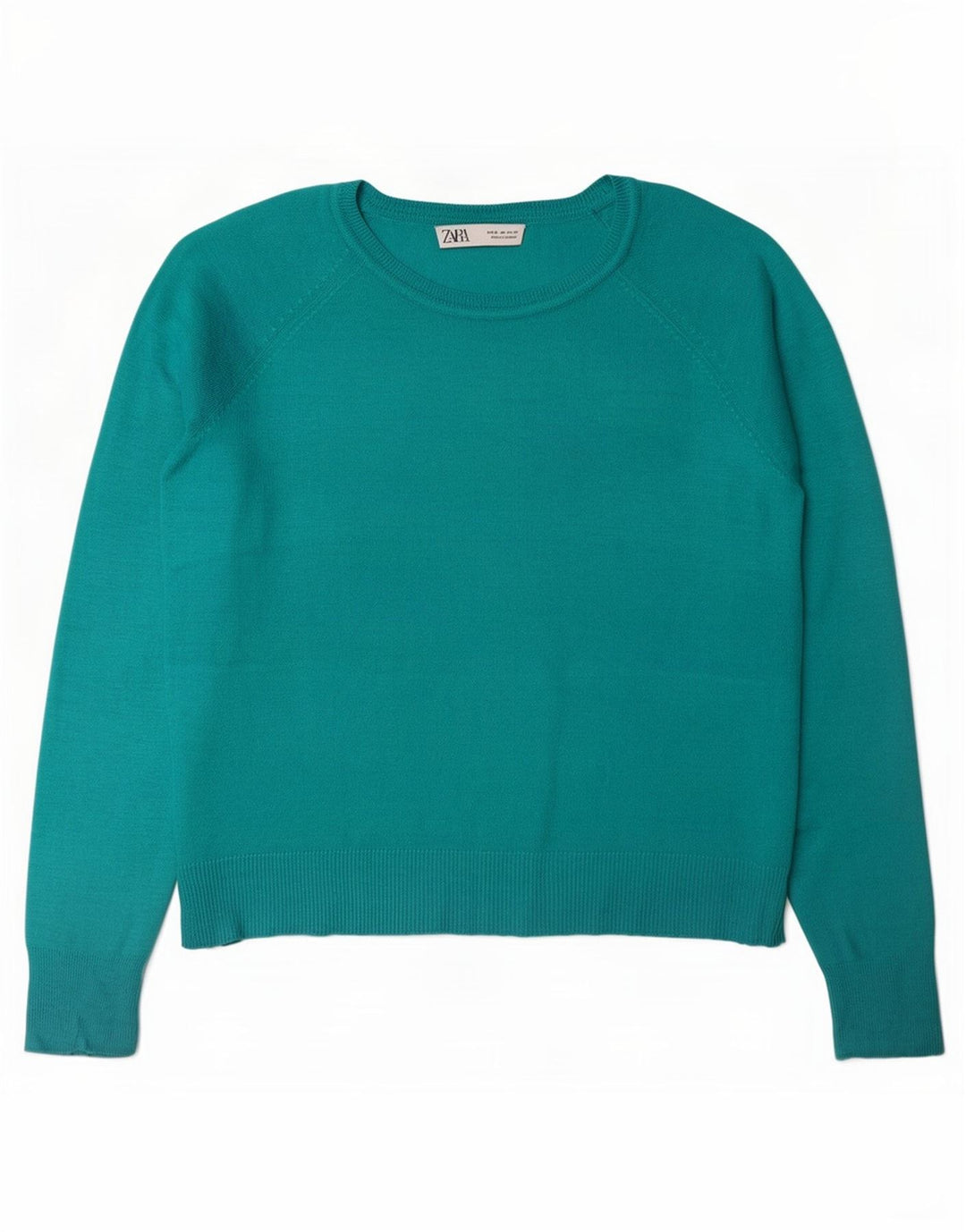 Zara - Jersey extragrande con cuello barco para mujer, talla 40, color turquesa mediano