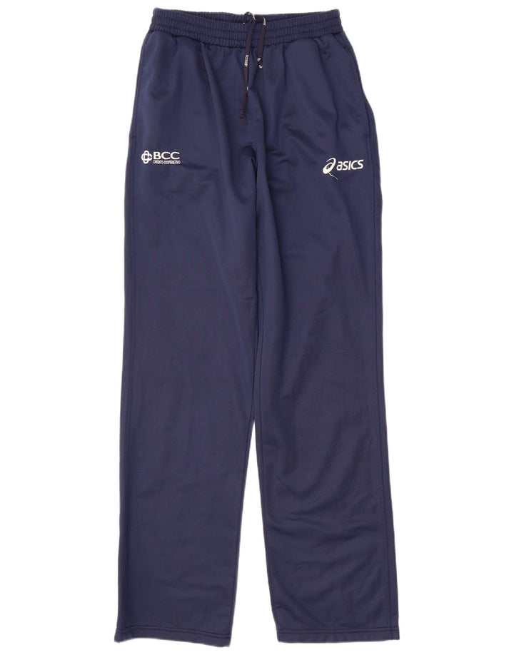Asics Hombre Pantalones De Chándal Gráfico Medio Azul Marino