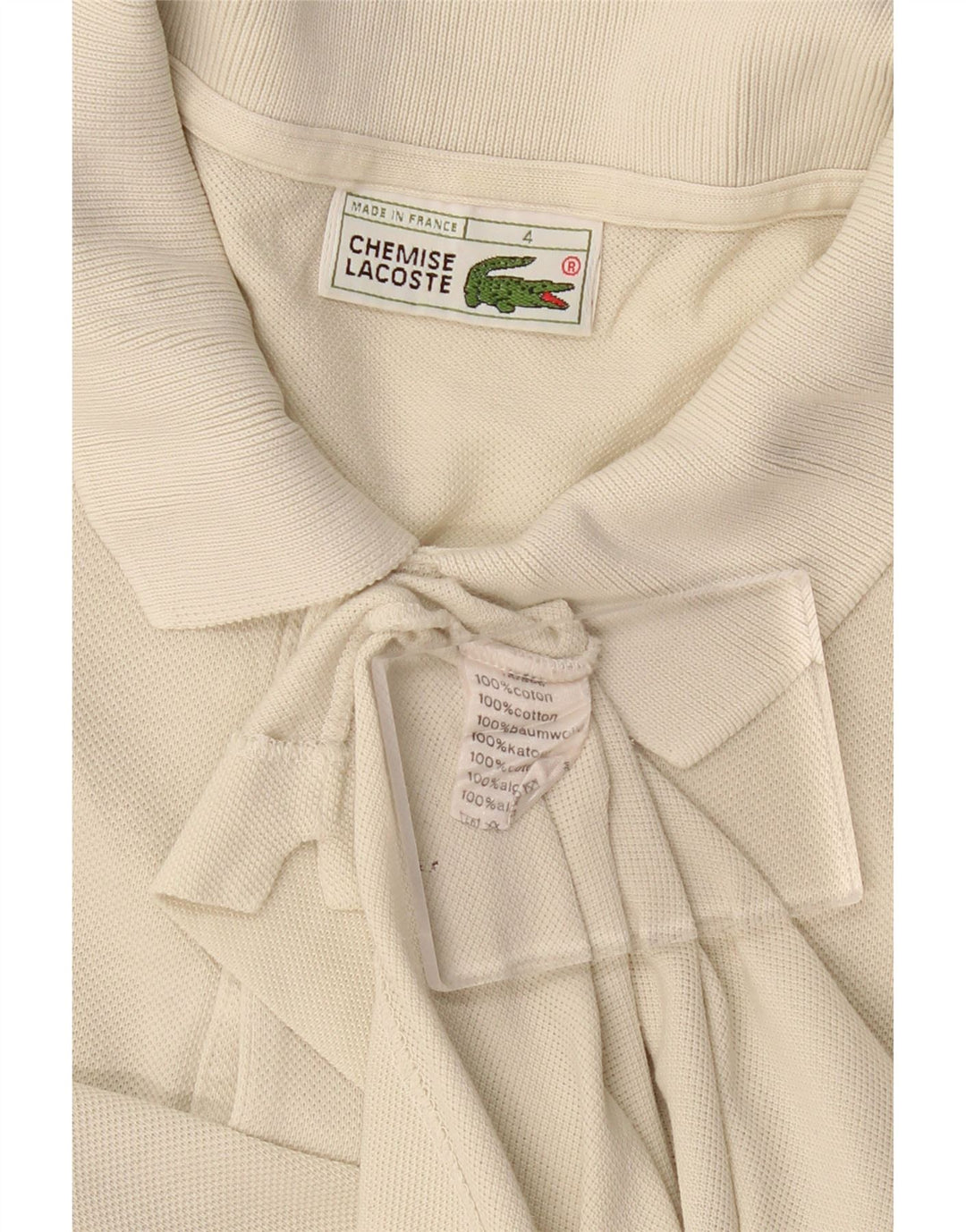 Polo Lacoste para hombre talla 4 algodón beige mediano