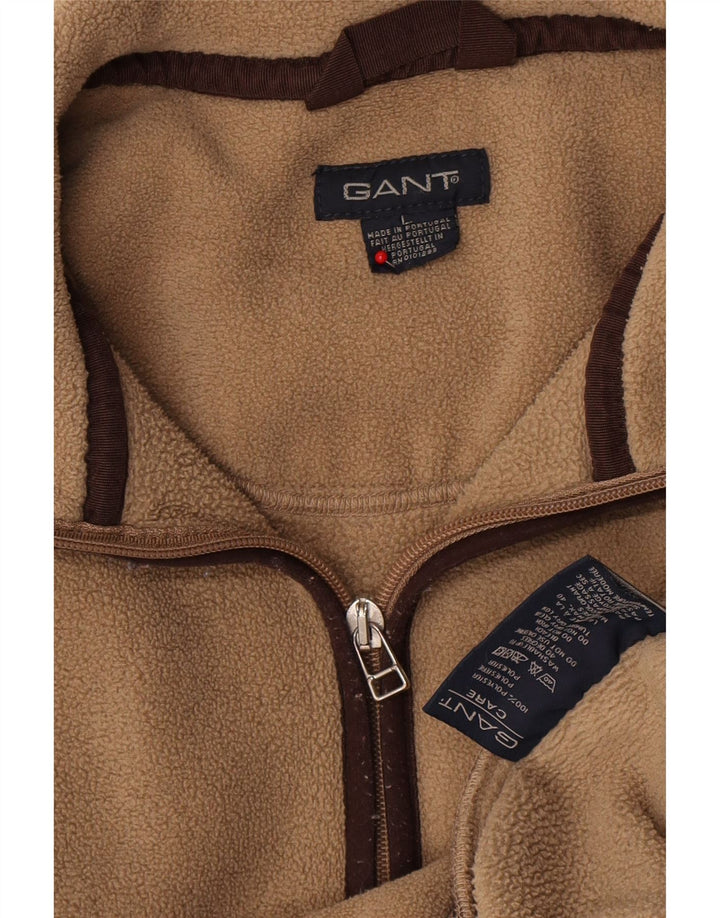 Gant Jersey De Forro Polar Con Cremallera Y Cuello Para Hombre Poliéster Beige Grande