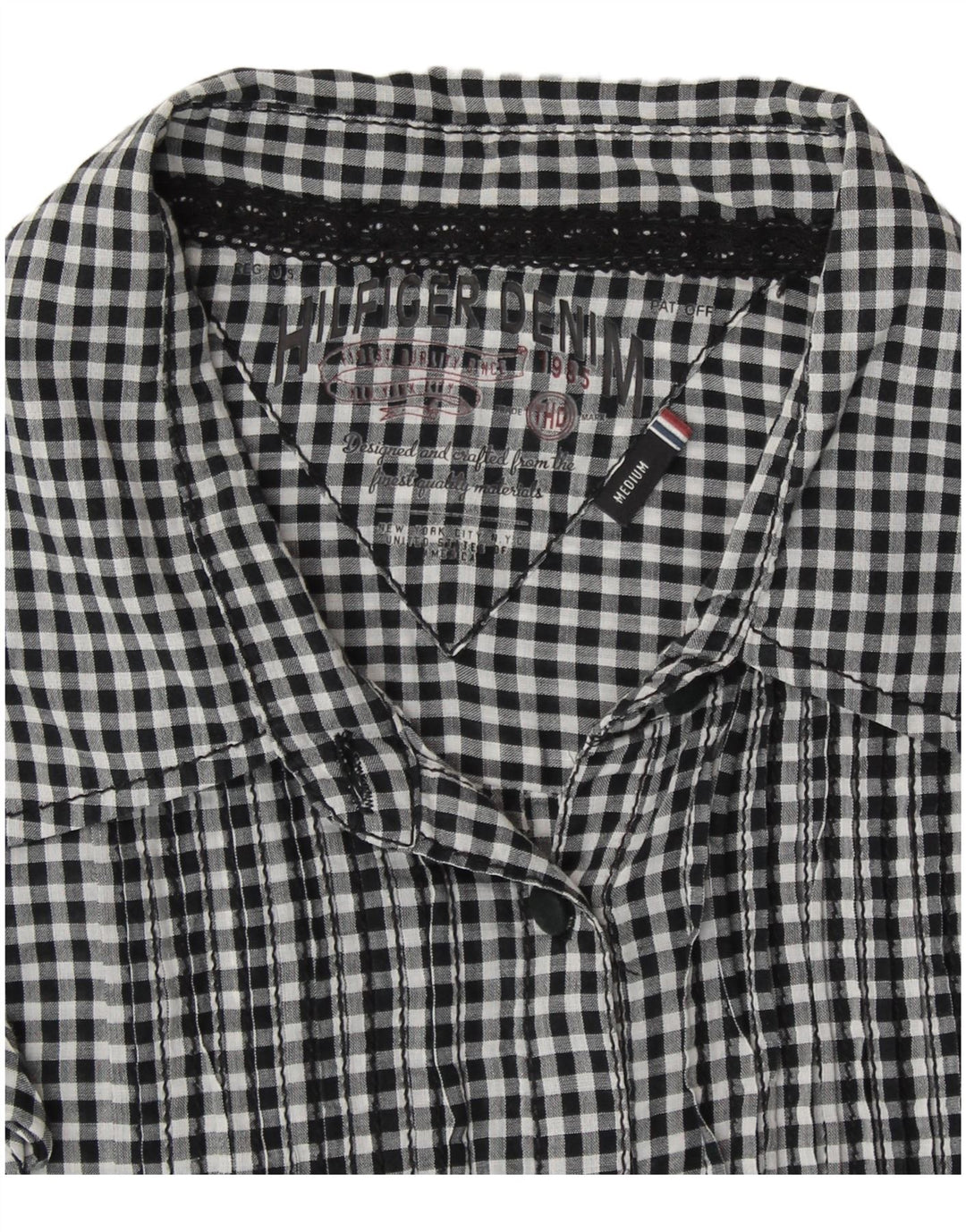 TOMMY HILFIGER Blusa sin mangas para mujer UK 44 Medium Black Gingham