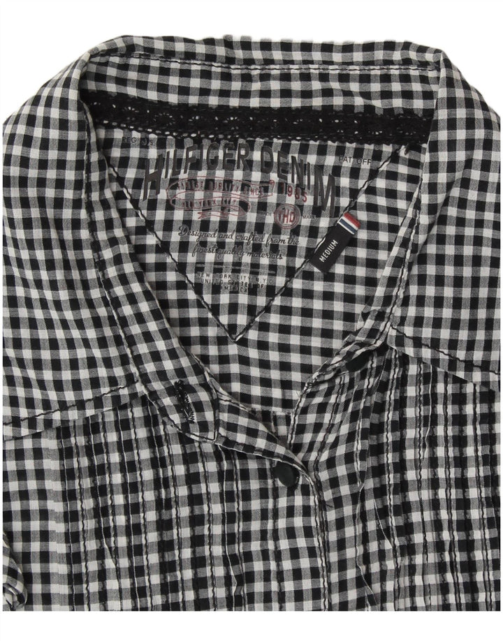 TOMMY HILFIGER Blusa sin mangas para mujer UK 44 Medium Black Gingham