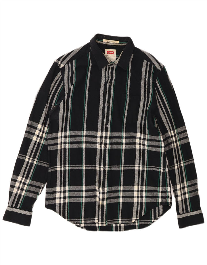 Levi's Hombre Camisa De Franela Slim Fit A Cuadros Azul Marino Medio