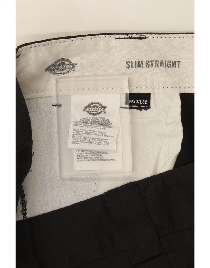 Dickies Pantalón chino recto y ajustado para hombre W30 L32 Poliéster negro