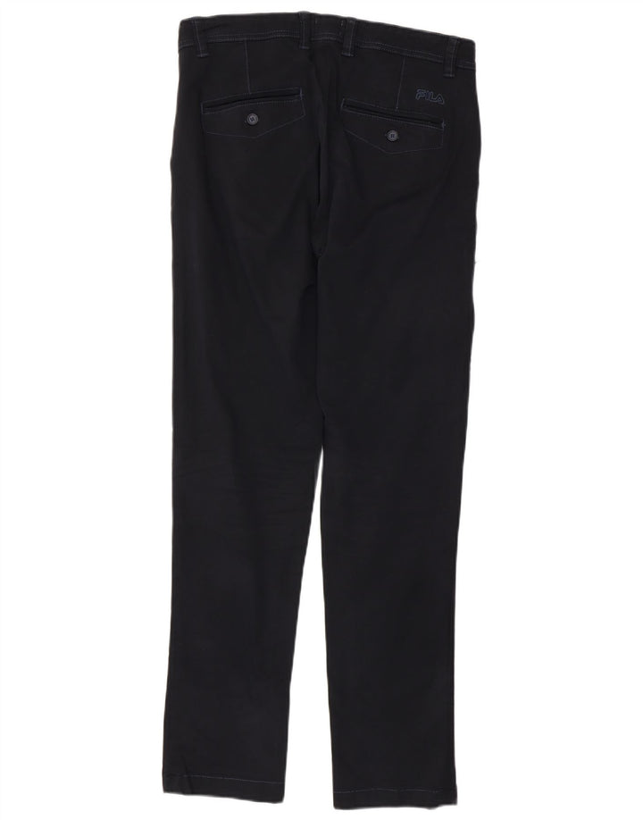 Fila Pantalones chinos delgados para hombre IT 46 Small W36 L30 Azul marino