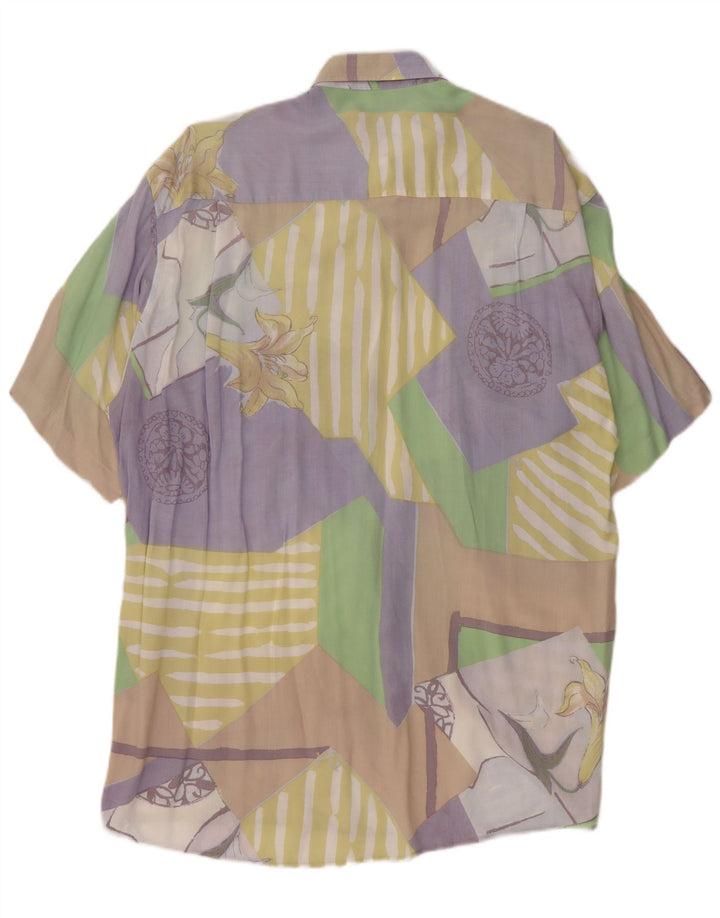 CASA MODA Camisa Manga Corta Hombre Grande Patchwork Multicolor