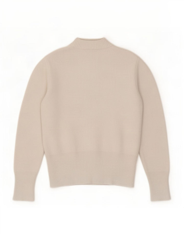 Zara Mujer Cárdigan Suéter UK 10 Small Blanco Poliamida