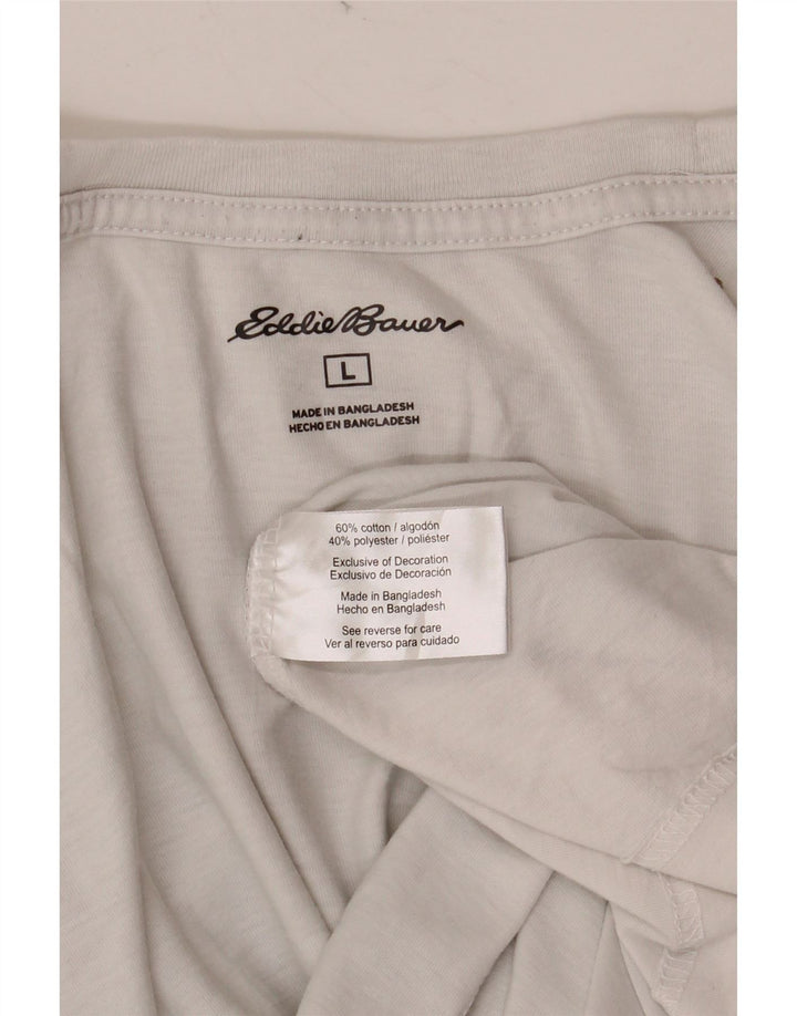 EDDIE BAUER Camiseta Hombre Top Grande Algodón Blanco