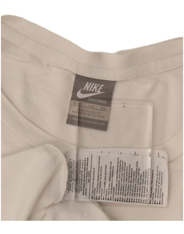 Nike Camiseta gráfica para hombre Top 2XL Algodón blanco