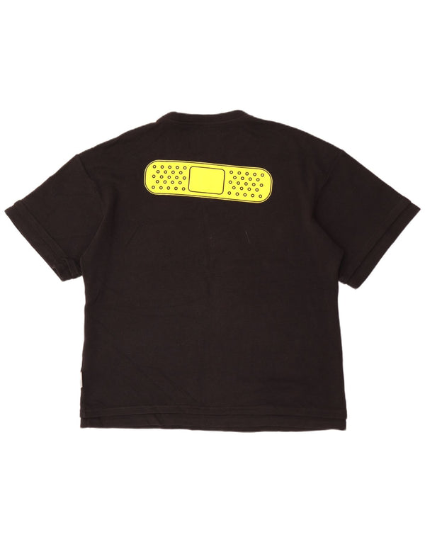 PDF Channel Camiseta holgada con gráfico para hombre, talla pequeña, algodón negro