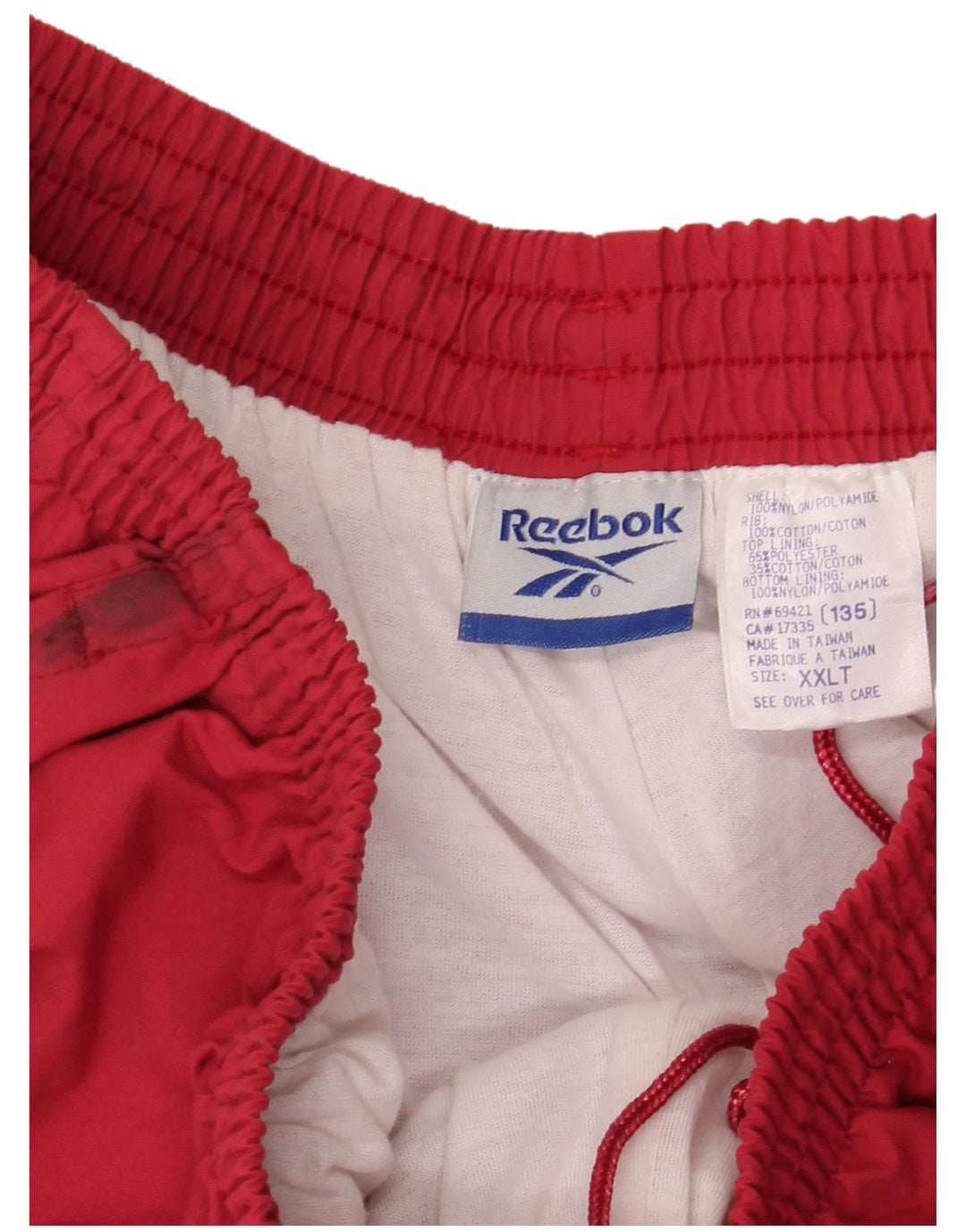 REEBOK Pantalones de chándal para hombre Joggers 2XL Nylon rojo