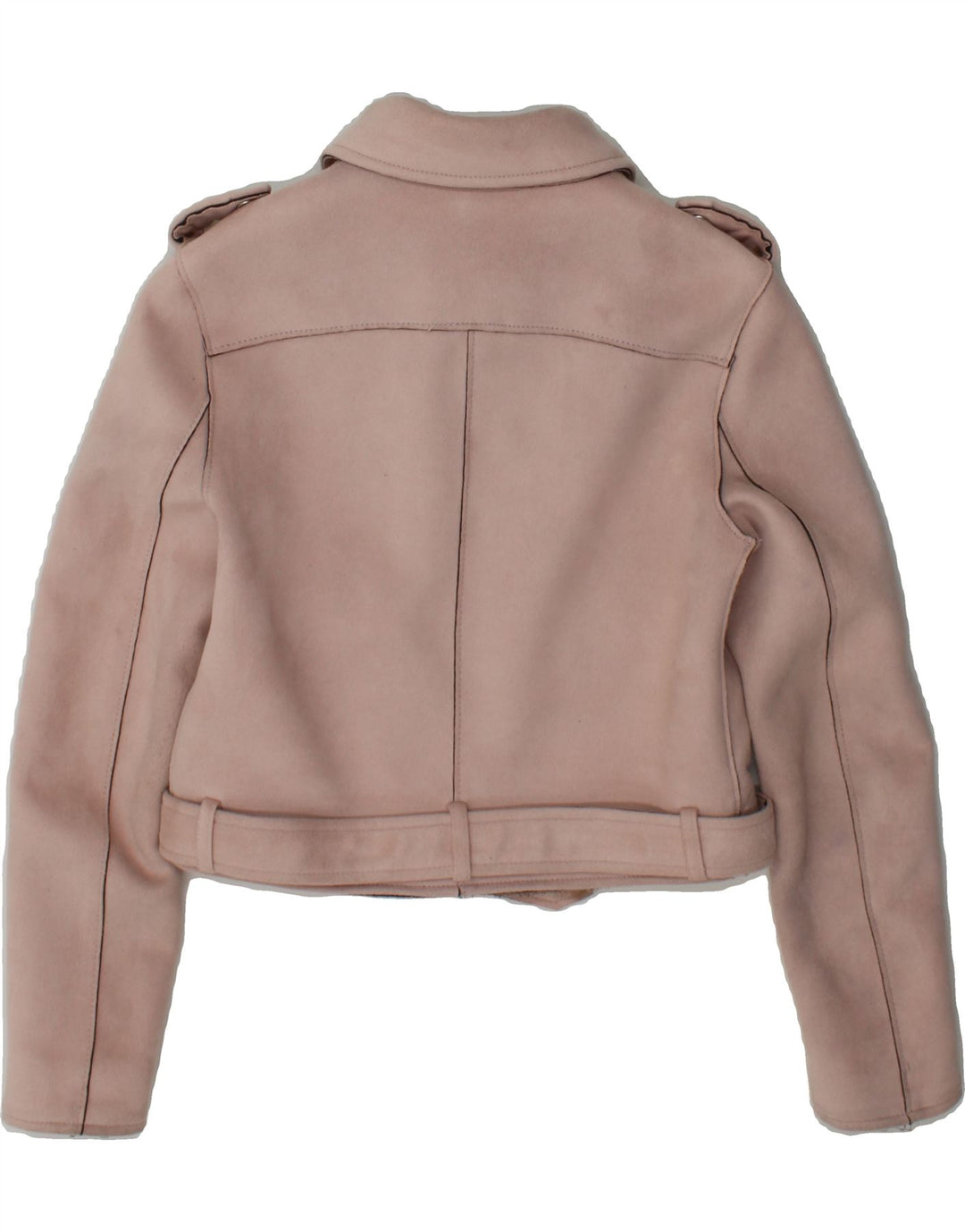ZARA Womens Crop Biker Jacket UK 6 XS Pink Vintage Zara and Second-Hand Zara from Messina Hembry 