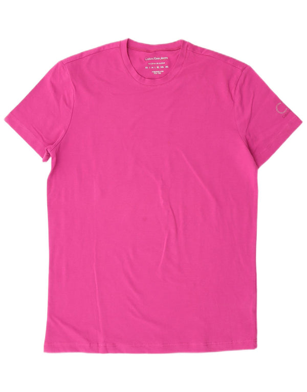 Calvin Klein Jeans Camiseta Mujer Top UK 40 XL Algodón Rosa