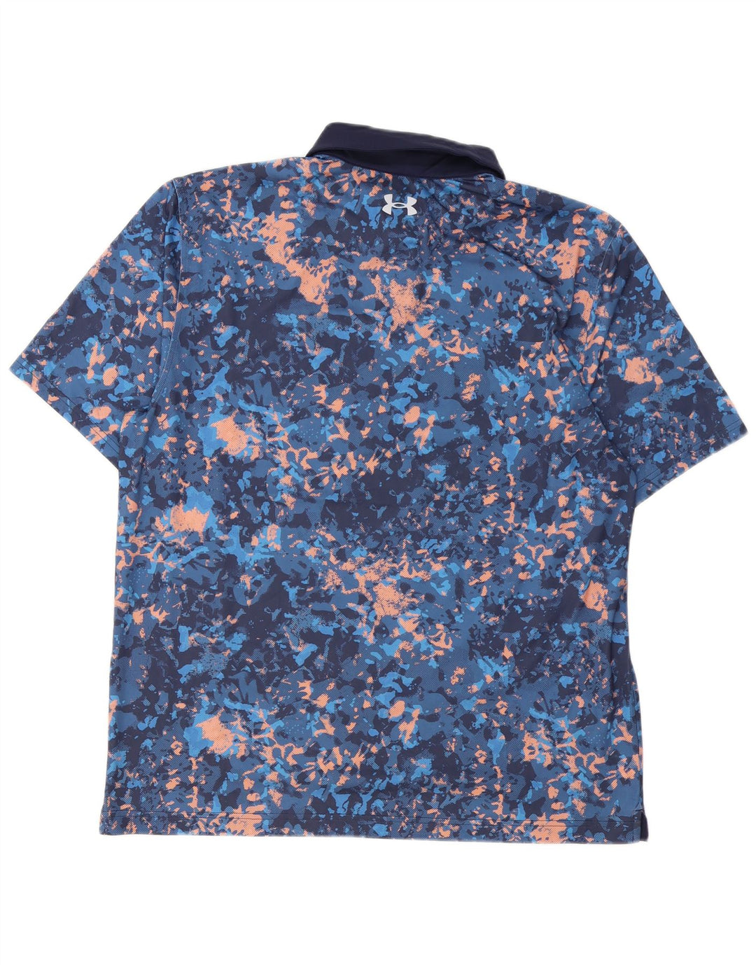 Under Armour Polo para hombre con teñido anudado azul marino grande