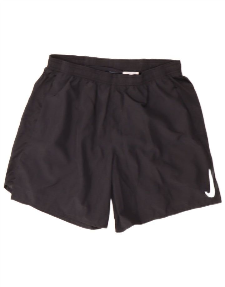 NIKE Pantalones cortos deportivos Dri Fit para mujer UK 46 Grande Poliéster negro