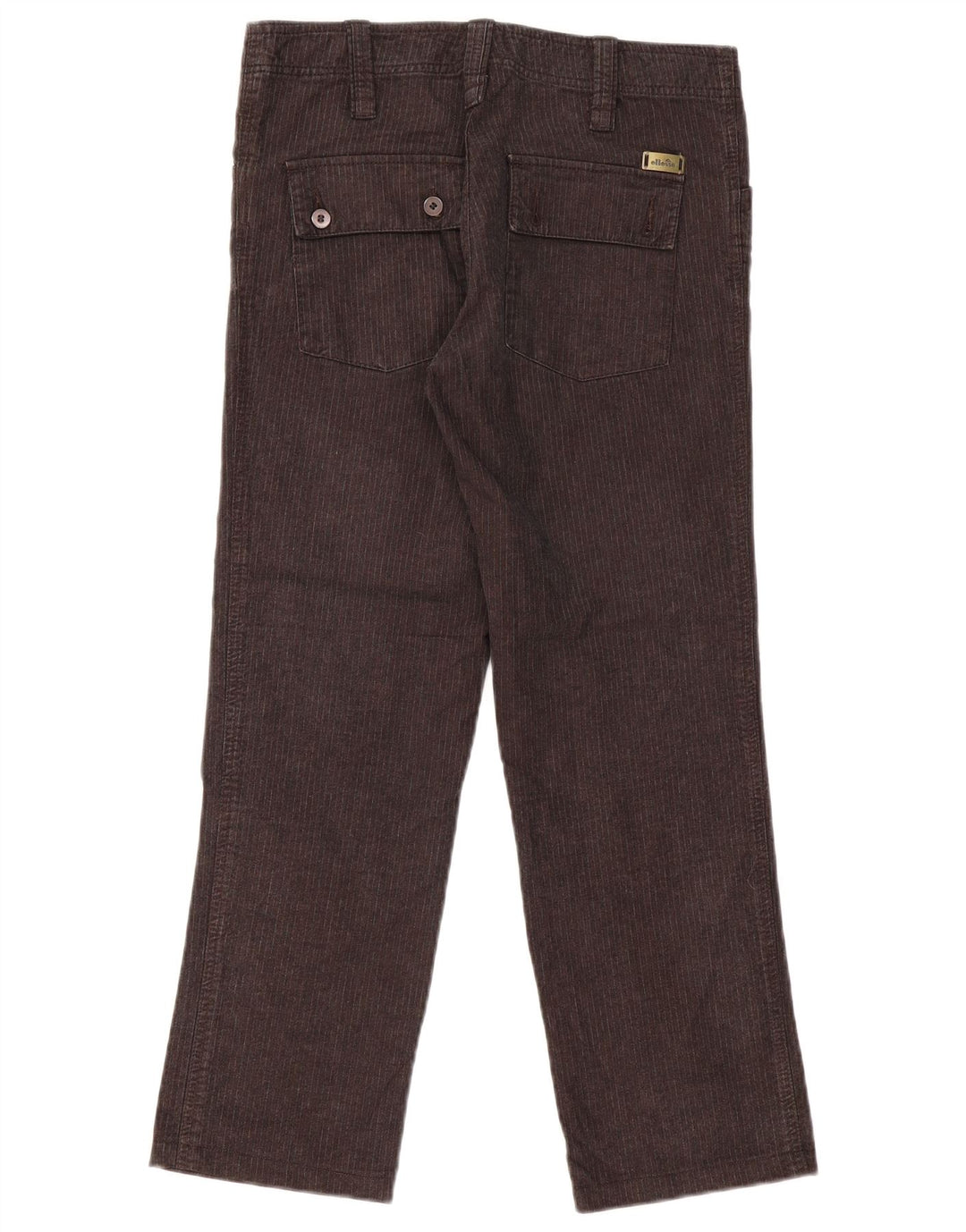 ELLESSE Pantalones cargo rectos para mujer IT 44 Medium W32 L28 Gris a rayas