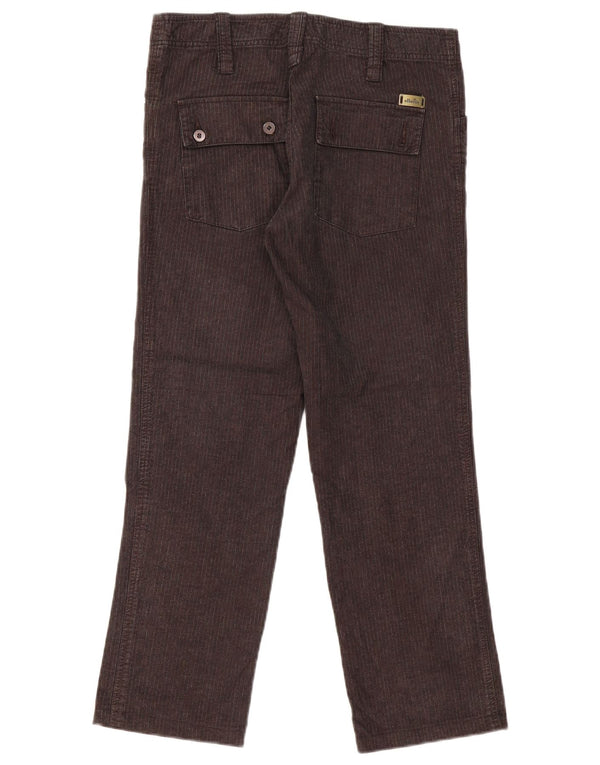 ELLESSE Pantalones cargo rectos para mujer IT 44 Medium W32 L28 Gris a rayas