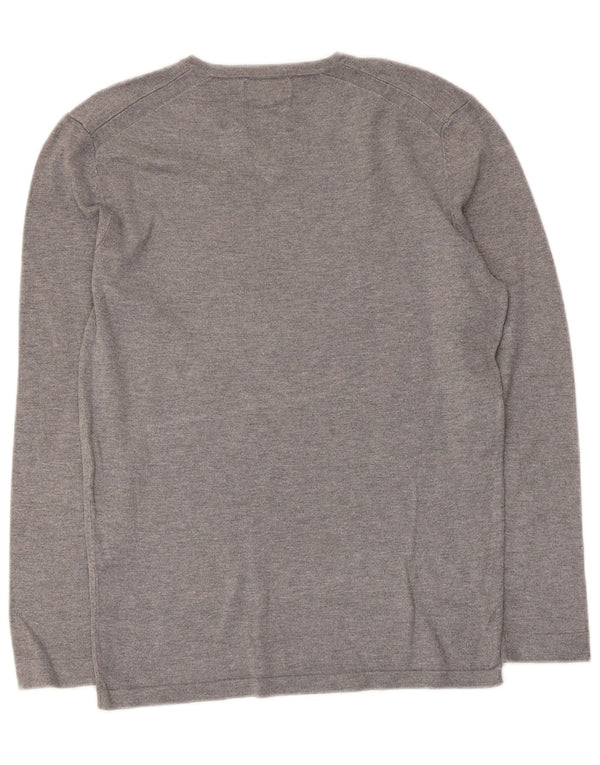 Zara Hombre Jersey Con Cuello En V Jersey Small Viscosa Gris