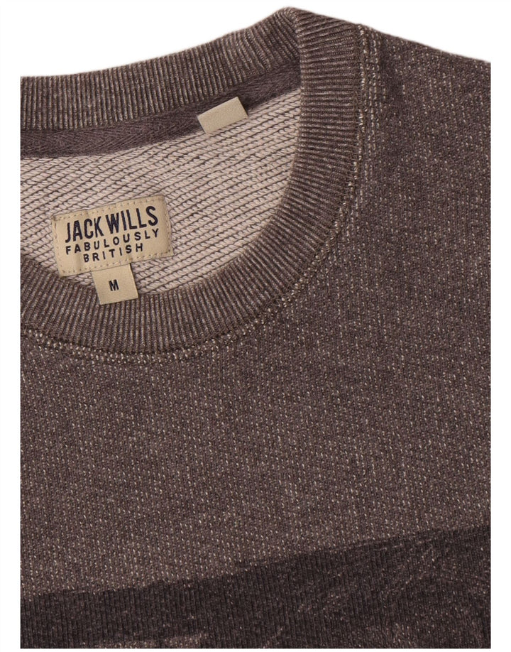 Jack Wills Hombre Sudadera Gráfica Jersey De Algodón Gris Medio