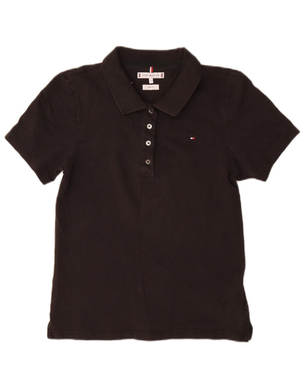 Tommy Hilfiger Polo Slim para Mujer UK 40 Grande Algodón Negro