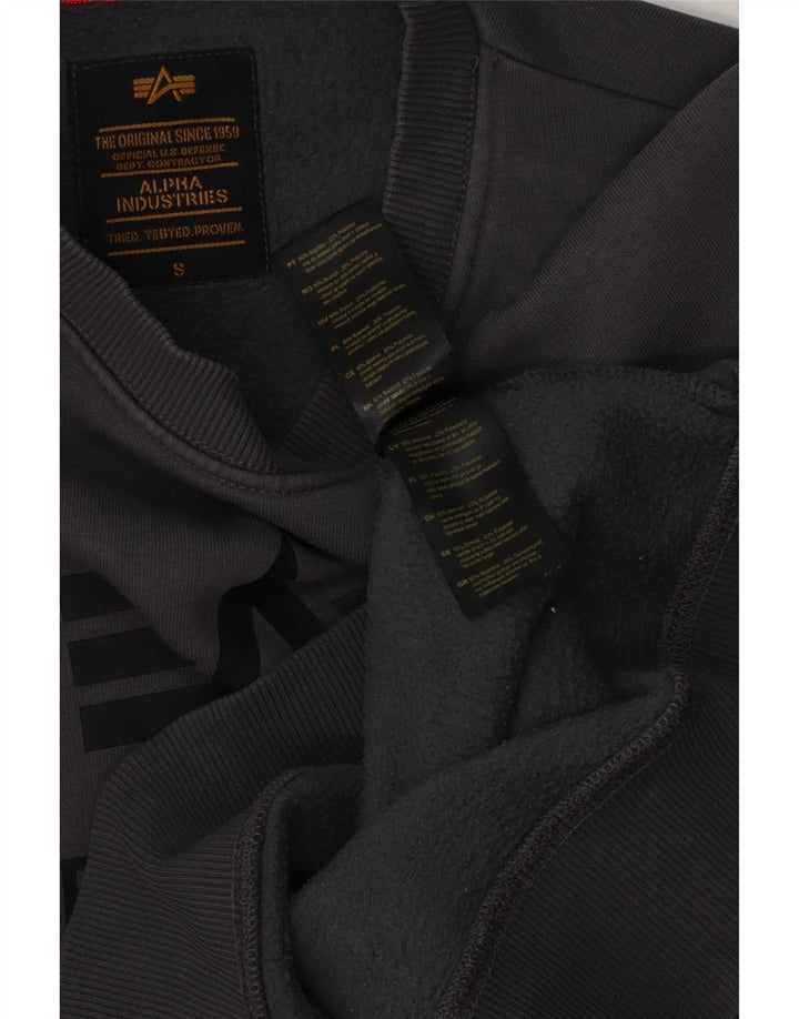 Alpha Industries Sudadera Gráfica para Hombre Jersey Pequeño Algodón Gris