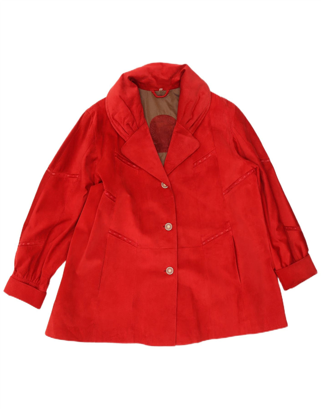 AMGE Abrigo de ante extragrande para mujer EU 42 Cuero rojo grande