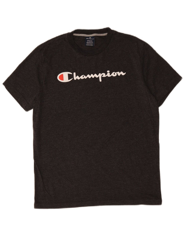 CHAMPION Camiseta gráfica para hombre Top mediano negro moteado