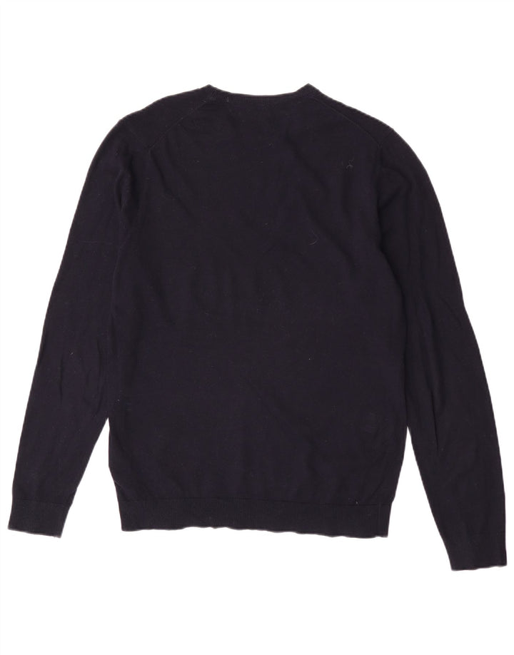 Massimo Dutti Jersey Cuello Redondo Hombre Medio Azul Marino Algodón