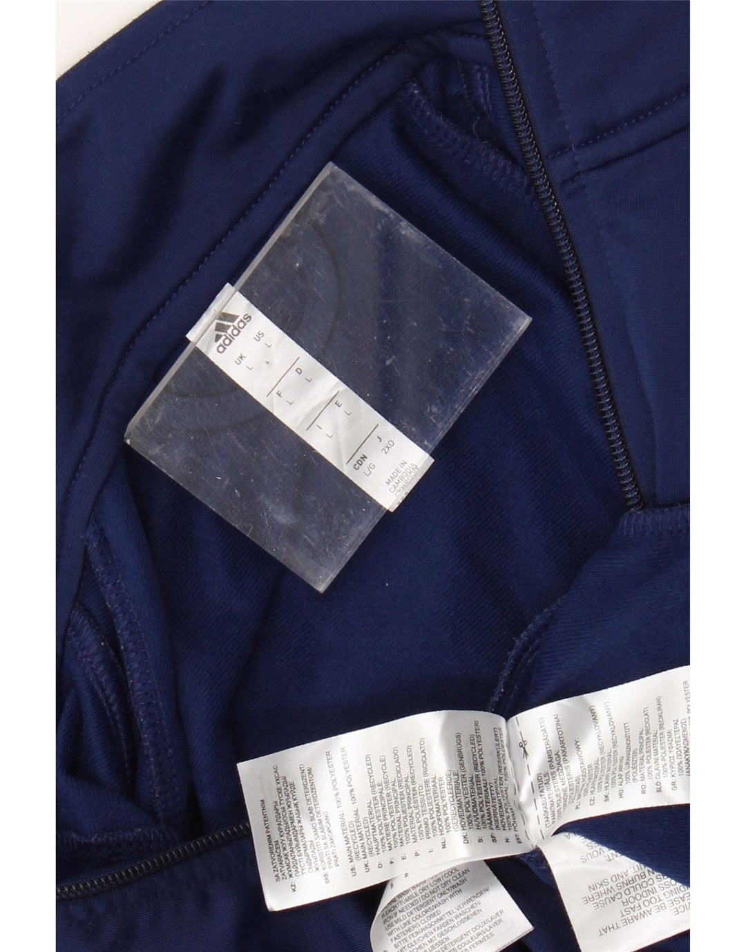 ADIDAS Chaqueta de chándal para hombre, talla grande, azul marino