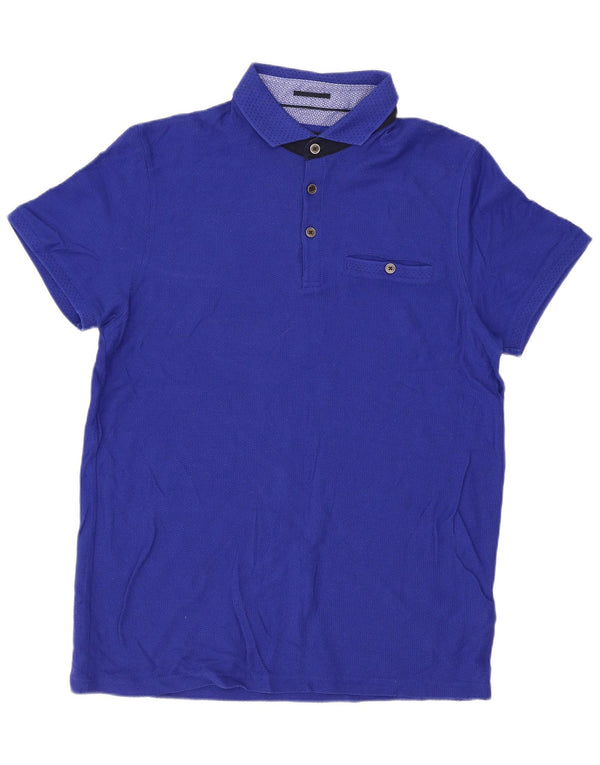 Ted Baker Polo para hombre talla 4 grande algodón azul