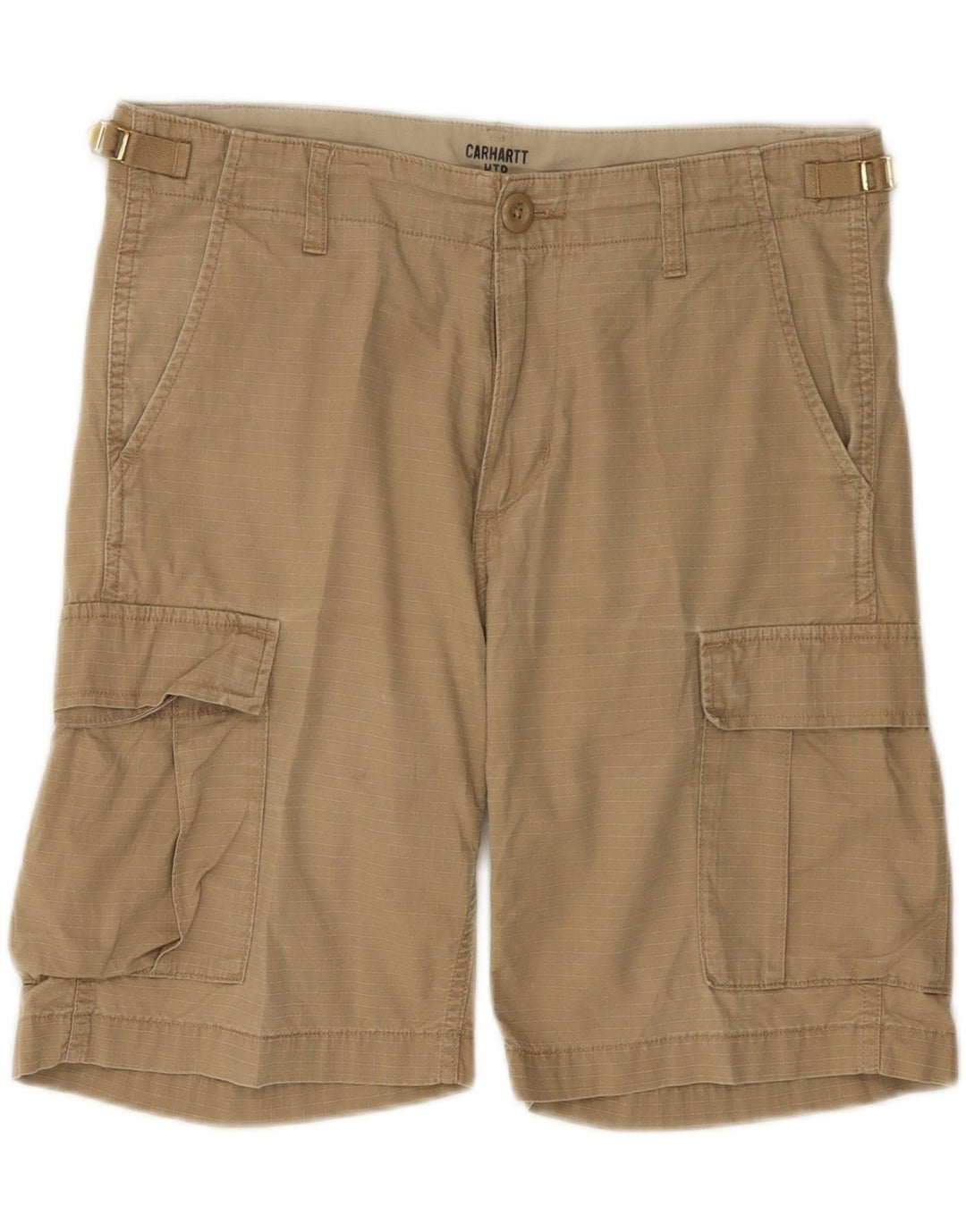 Carhartt Hombre Wip Cargo Shorts W30 Algodón A Cuadros Beige Medio