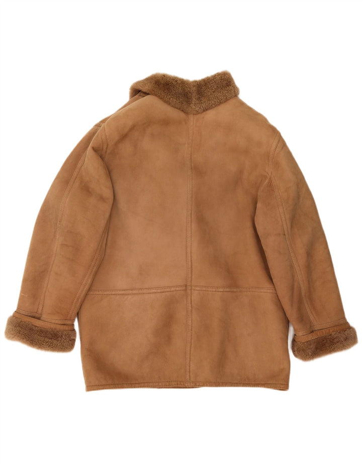 Christia Chaqueta de piel de oveja para mujer UK 20 2XL Beige