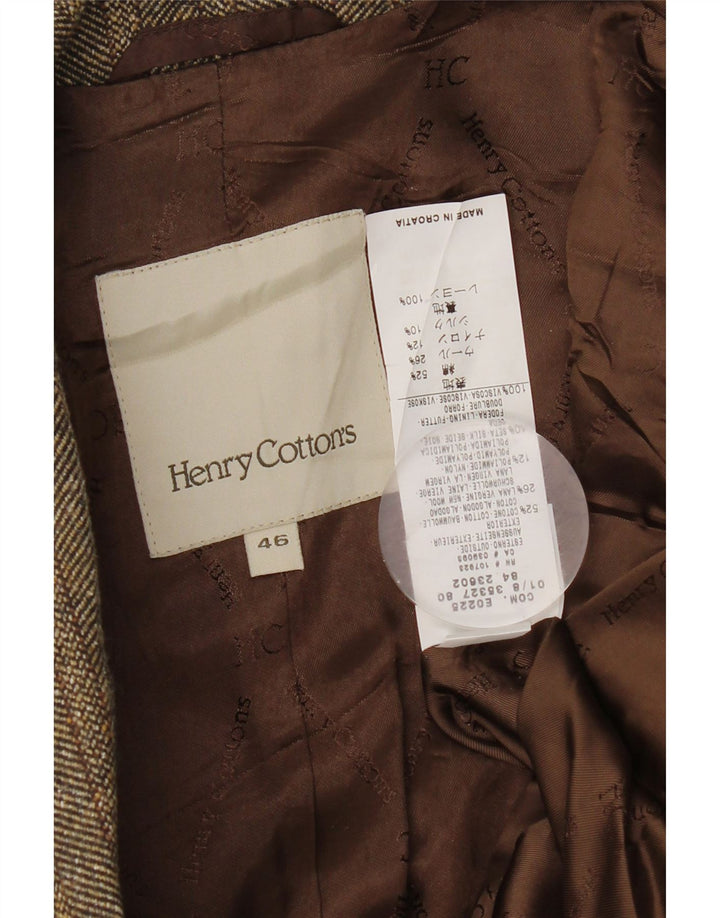 Henry s Chaqueta tipo blazer de 2 botones para mujer IT 46 Large Brown Herringbone