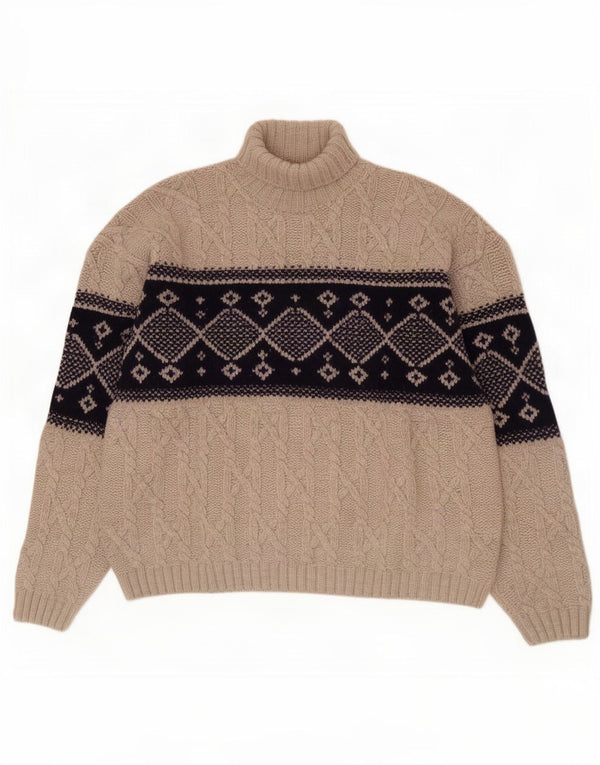 Ocean Star Jersey De Cuello Vuelto para Hombre IT 50 Lana Geométrica Gris Medio